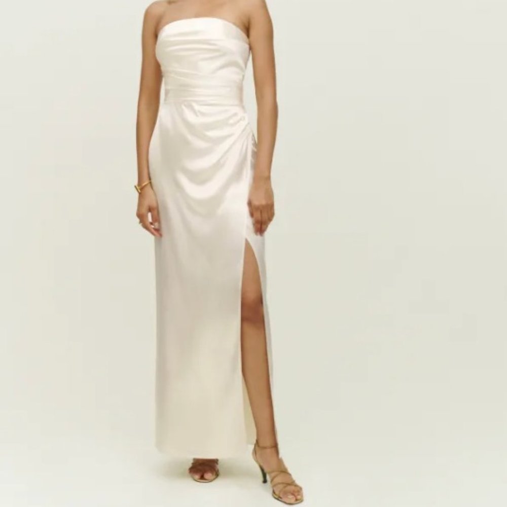 Reformation Barrow Silk Dress (Ivory, Sz 4) - Sold Out Online